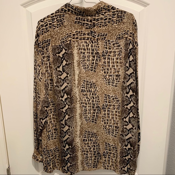 Silk Snake Print Blouse size L - Picture 2 of 7